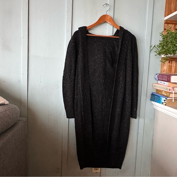 Aritzia Black Speckled Open Cardigan Wool Cashmere blend - Picture 2 of 5